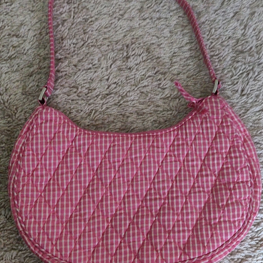 Vera Bradley Pink Quilted Silk Satchel